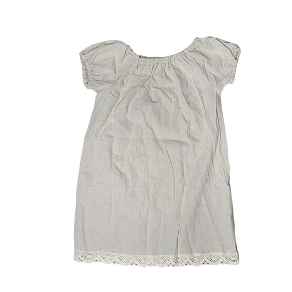 Sado NWT easter bunny brown tan cream linen type rabbit dress with lace size 6x - Picture 3 of 5